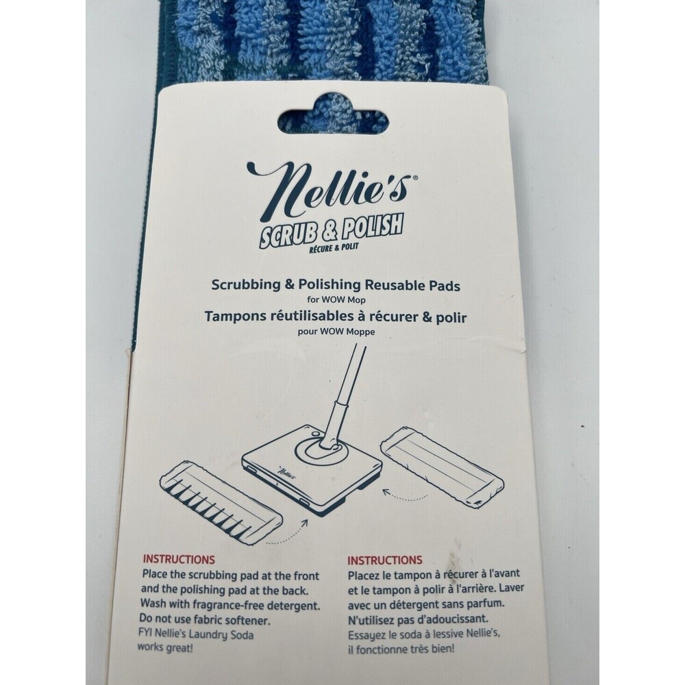 NEW Nellie's Scrub and Polish Pads Replacement for Wow Mop NEW SET OF 2 PADS - Picture 4 of 5